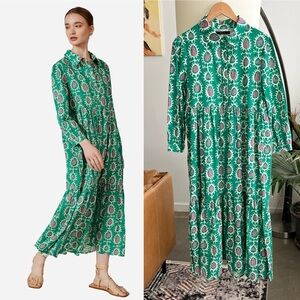 Dèluc Crane Printed Maxi Dress